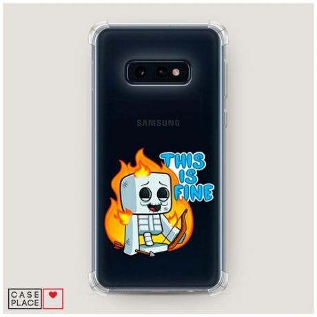 Чехол силиконовый Противоударный Samsung Galaxy S10E This is fine