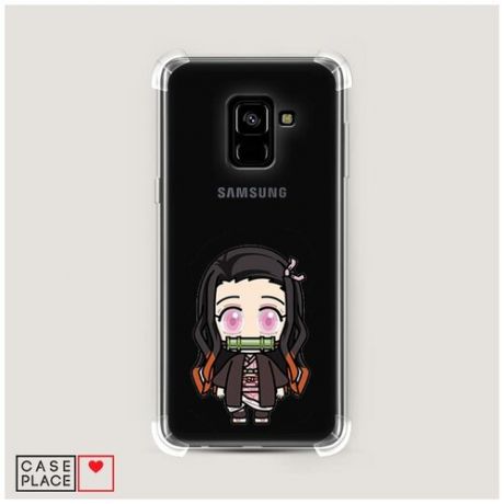 Чехол силиконовый Противоударный Samsung Galaxy A8 2018 Нэдзуко чиби