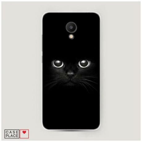 Силиконовый чехол "Взгляд черной кошки" на Meizu M6S / Мейзу М6С