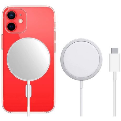 Беспроводное зарядное устройство MagSafe для Apple iPhone с возможностью беспроводной зарядки / QI 15W / Быстрая зарядка Quick Charge (Белый)