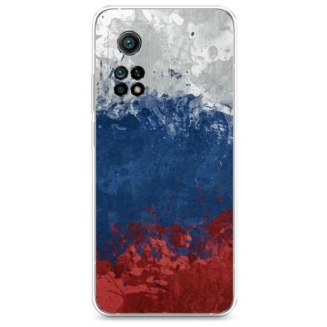Силиконовый чехол "Флаг России неровный" на Xiaomi Mi 10T Pro / Сяоми Ми 10Т Про