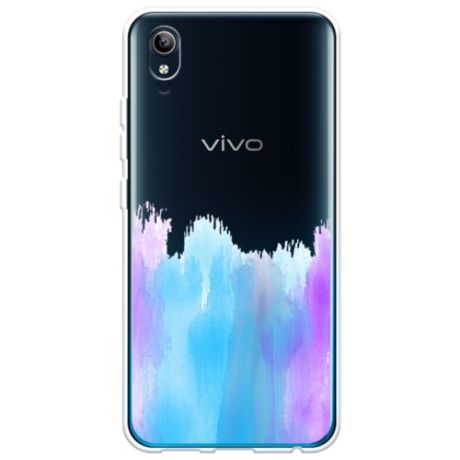 Силиконовый чехол Голубые мазки краски на Vivo Y91c / Виво Y91c