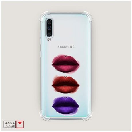 Чехол силиконовый Противоударный Samsung Galaxy A50 Fashion губы