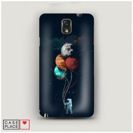 Чехол Пластиковый Samsung Galaxy Note 3 Космонавт с шариками