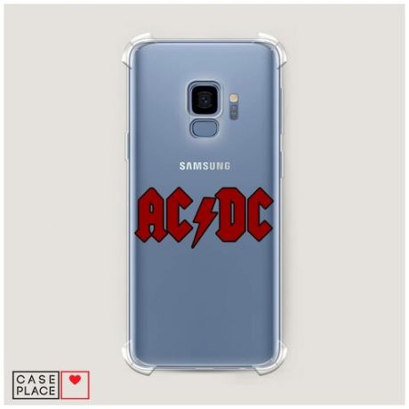 Чехол силиконовый Противоударный Samsung Galaxy S9 AC DC логотип