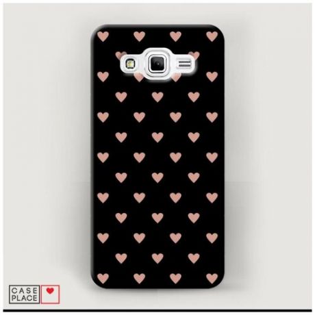 Чехол Пластиковый Samsung Galaxy J2 Prime 2016 Розовые сердечки
