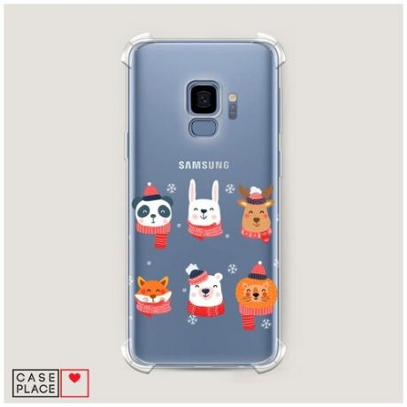 Чехол силиконовый Противоударный Samsung Galaxy S9 Друзья в шарфиках