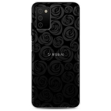 Силиконовый чехол "Розы графика черная" на Samsung Galaxy A03S / Самсунг Галакси A03S