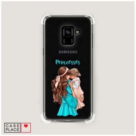 Чехол силиконовый Противоударный Samsung Galaxy A8 2018 Две принцессы