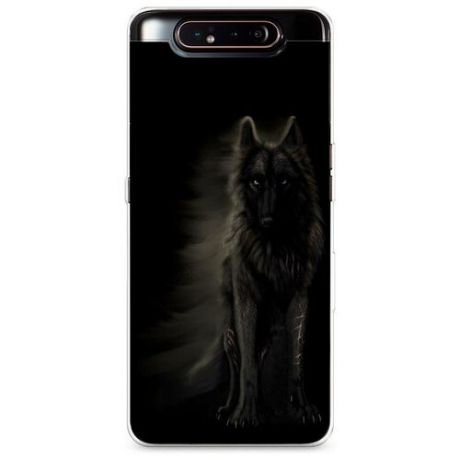 Силиконовый чехол "Бирюзовый волк" на Samsung Galaxy A80 / Самсунг Гэлакси A80