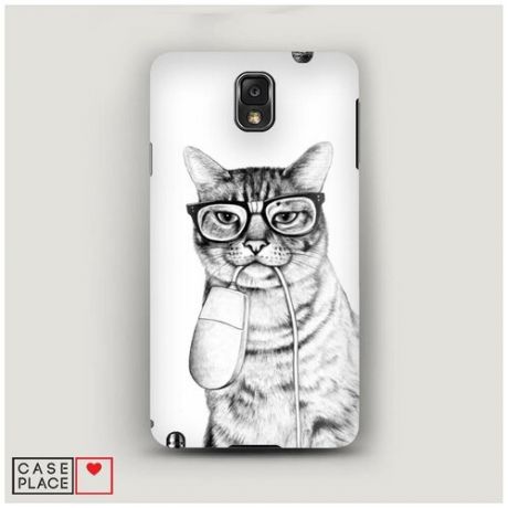 Чехол Пластиковый Samsung Galaxy Note 3 Кот с мышкой