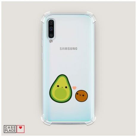 Чехол силиконовый Противоударный Samsung Galaxy A50 Авокадо и ядрышко