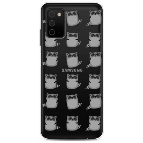 Силиконовый чехол "Танцующие еноты" на Samsung Galaxy A03S / Самсунг Галакси A03S