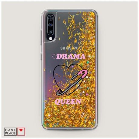 Чехол Жидкий с блестками Samsung Galaxy A70 Drama queen