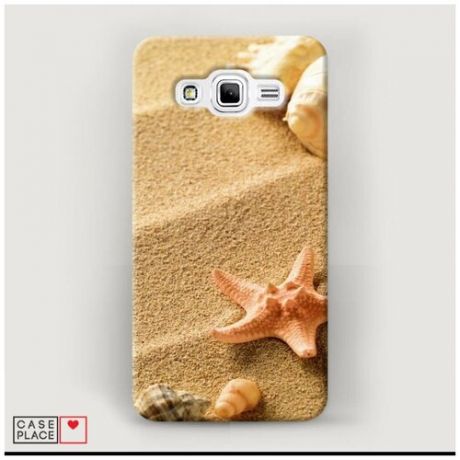 Чехол Пластиковый Samsung Galaxy J2 Prime 2016 Ракушки на песке