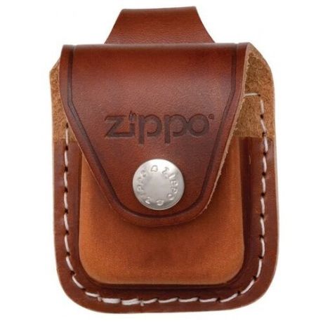 Zippo Чехол ZIPPO для широкой зажигалки, кожа, с кожаным фиксатором на ремень, коричневый, 57x30x75 мм