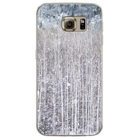 Силиконовый чехол "Котики в снегу" на Samsung Galaxy S6 edge / Самсунг Галакси С 6 Эдж