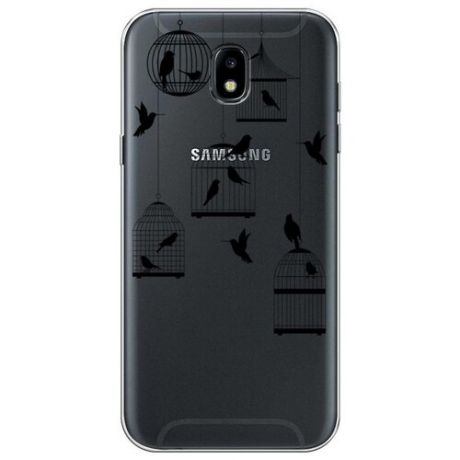 Силиконовый чехол "Клетка с птицами графика" на Samsung Galaxy J5 2017 / Самсунг Галакси Джей 5 2017