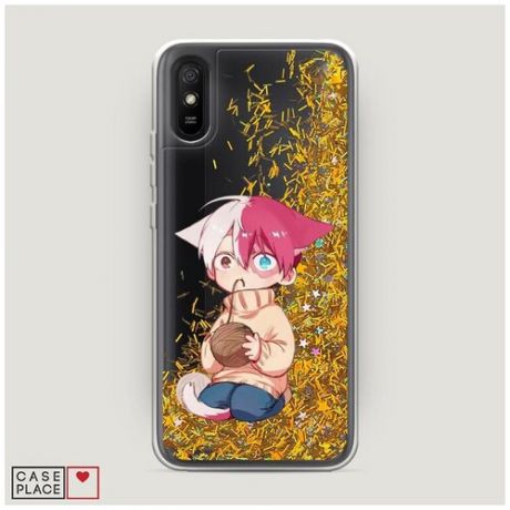 Чехол Жидкий с блестками Xiaomi Redmi 9A Neko Todoroki