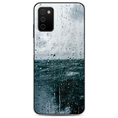 Силиконовый чехол "Дождь за стеклом" на Samsung Galaxy A03S / Самсунг Галакси A03S