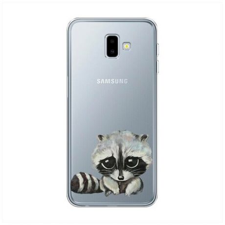 Силиконовый чехол "Енот и мыльные пузыри" на Samsung Galaxy J6 + / Самсунг Галакси J6 Плюс 2018
