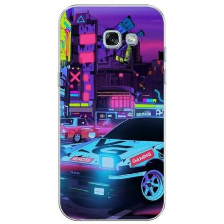 Силиконовый чехол "JDM neon race" на Samsung Galaxy A3 2017 / Самсунг Галакси А3 2017