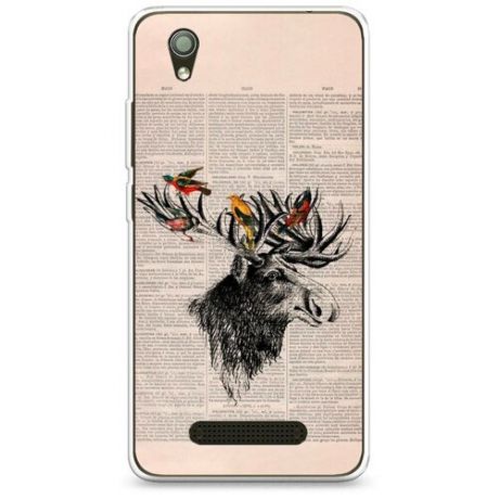 Силиконовый чехол "Лось карандашный рисунок" на ZTE ZTE Blade X3 / ЗТЕ Блейд Х3