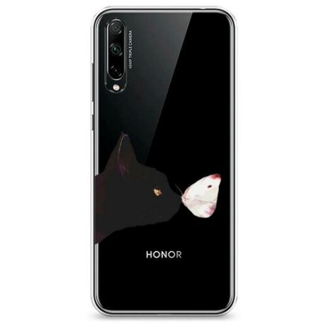 Силиконовый чехол "Черно-белый кот" на Honor 30i / Хонор 30i