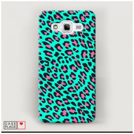 Чехол Пластиковый Samsung Galaxy J2 Prime 2016 Пятна леопарда на зеленом