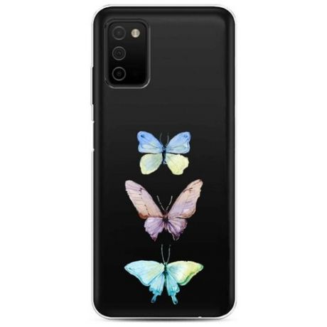 Силиконовый чехол "Акварельные бабочки" на Samsung Galaxy A03S / Самсунг Галакси A03S