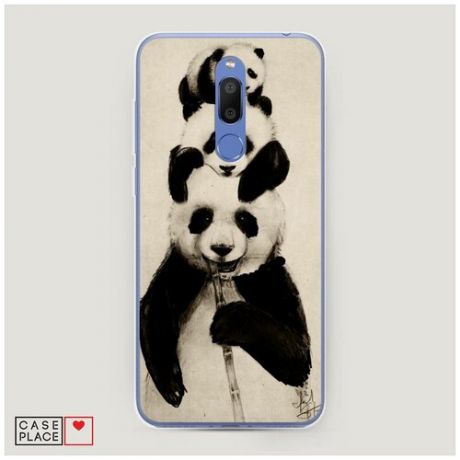 Силиконовый чехол "Семейство панды" на Meizu M6T / Мейзу М6Т