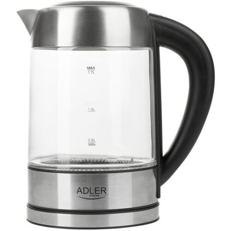 Чайник стеклянный с контролем температуры Adler AD 1247, 1,7л