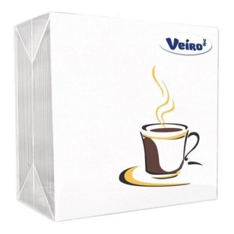 Салфетки бумажные Veiro Кофе 24x24 см белые 1-слойные 50 штук в уп 24Р1/50А 82846