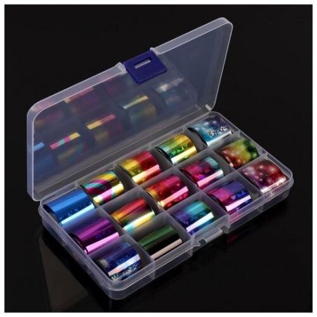 Набор переводной фольги для дизайна ногтей «Космос», 2,5 × 100 см, 15 шт, разноцветная
