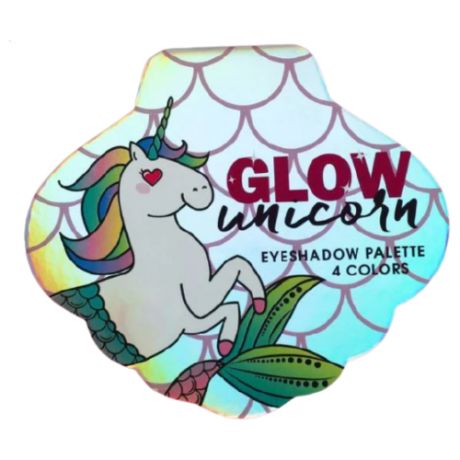 Палетка теней для век Unicorn glow, 4 потрясающих оттенка