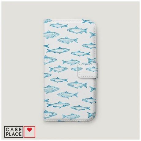 Чехол-книжка Samsung Galaxy S9 Синие рыбки