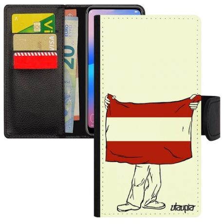 Противоударный чехол книжка на смартфон // Apple iPhone 12 Pro // "Флаг Бретани с руками" Страна Дизайн, Utaupia, белый