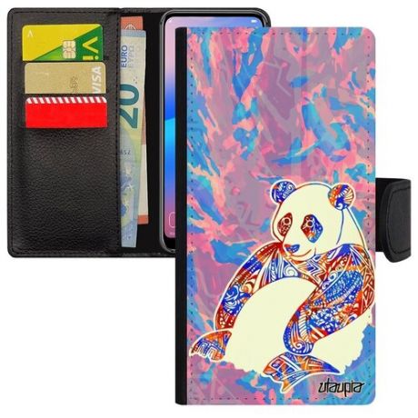 Противоударный чехол книжка на смартфон // iPhone 12 // "Панда" Panda Тибет, Utaupia, цветной