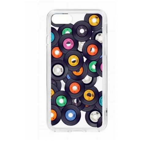 Чехол Apple iPhone 7/8/SE 2020 MagSafe Kruche Print Виниловые пластинки/бампер/накладка/противоударный/защита камеры/с рисунком/МагСейф