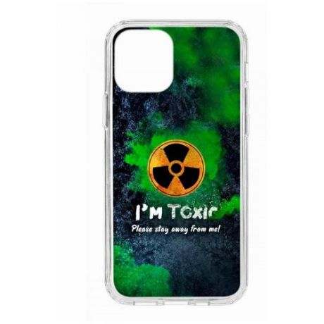 Чехол Apple iPhone 12/12 Pro MagSafe Kruche Print Toxic/бампер/накладка/противоударный/защита камеры/с рисунком/МагСейф