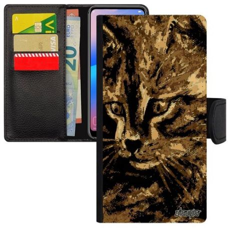 Противоударный чехол-книжка на смартфон // iPhone 12 Pro // "Котенок" Маленький Cat, Utaupia, коричневый