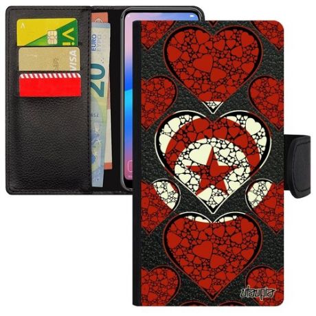 Качественный чехол-книжка для телефона // Apple iPhone 11 // "Флаг Южной Африки с сердцем" Любовь Дизайн, Utaupia, цветной