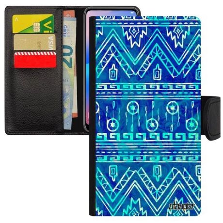 Противоударный чехол книжка для телефона // iphone 6S Plus // "Ацтекские мотивы" Декор Дизайн, Utaupia, голубой