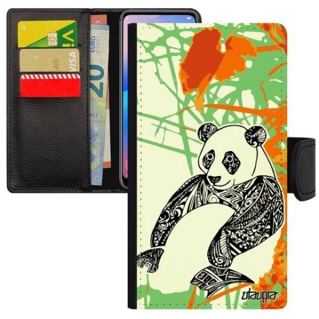 Красивый чехол книжка для // Apple iphone 6S Plus // "Панда" Стиль Panda, Utaupia, фиолетовый