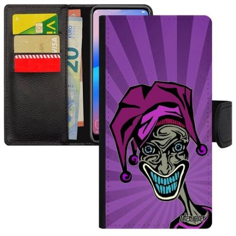 Защитный чехол книжка для смарфона // iPhone 12 Pro // "Джокер" Улыбка Суперзлодей, Utaupia, фиолетовый
