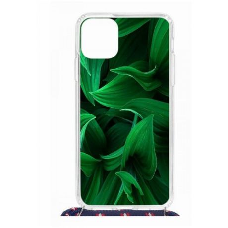 Чехол Apple iPhone 11 Pro Max Magrope MagSafe Kruche Print Grass/с шнурком/накладка/противоударный/защита камеры/с рисунком/МагСейф