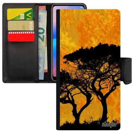 Защитный чехол-книжка на телефон // Apple iPhone 12 Pro // "Гренадил" Пейзаж Стиль, Utaupia, оранжевый
