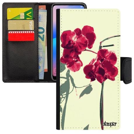 Защитный чехол книжка на смартфон // iPhone 12 Pro // "Цветы" Романтика Природа, Utaupia, белый