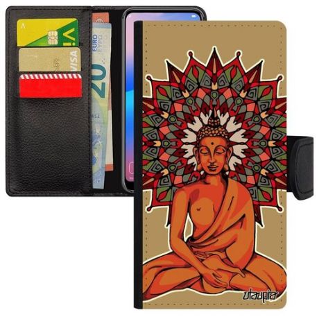 Защитный чехол-книжка на мобильный // Apple iPhone 11 // "Будда" Тайланд Дизайн, Utaupia, голубой
