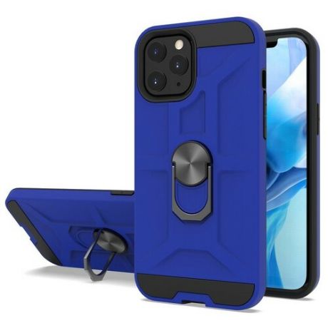 Противоударная накладка Armor Case с кольцом для Apple iPhone 12 (6.1) синий